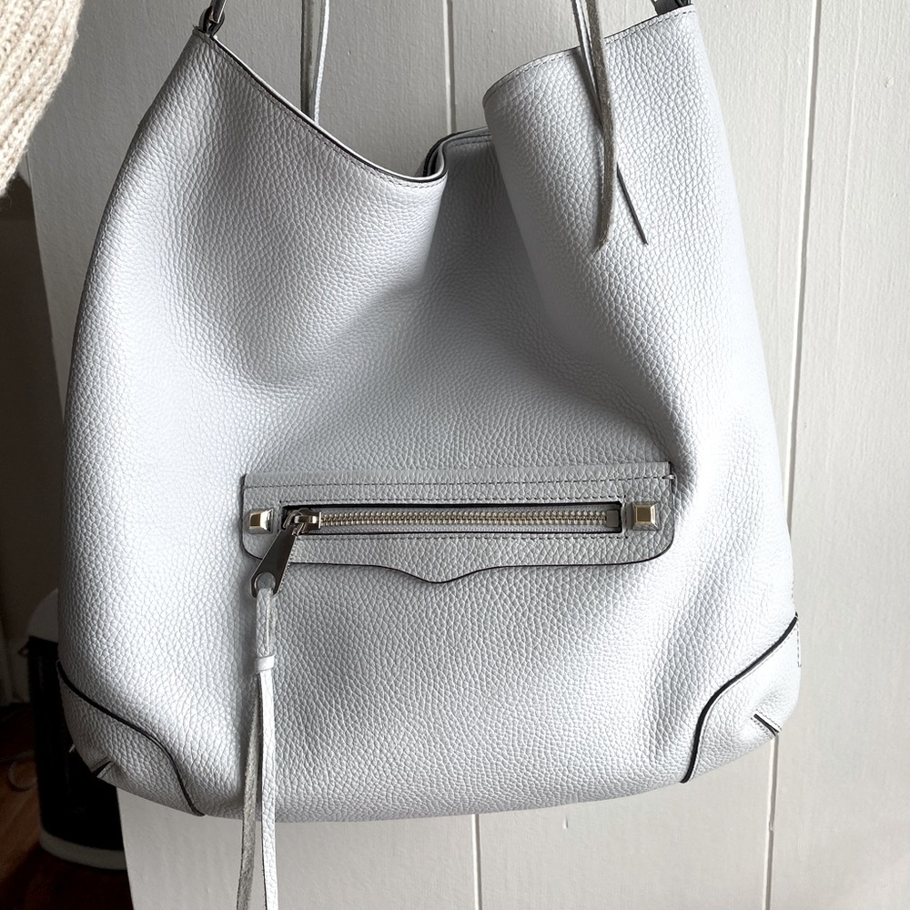 Rebecca Minkoff Slim Regan Hobo in Ice Gray